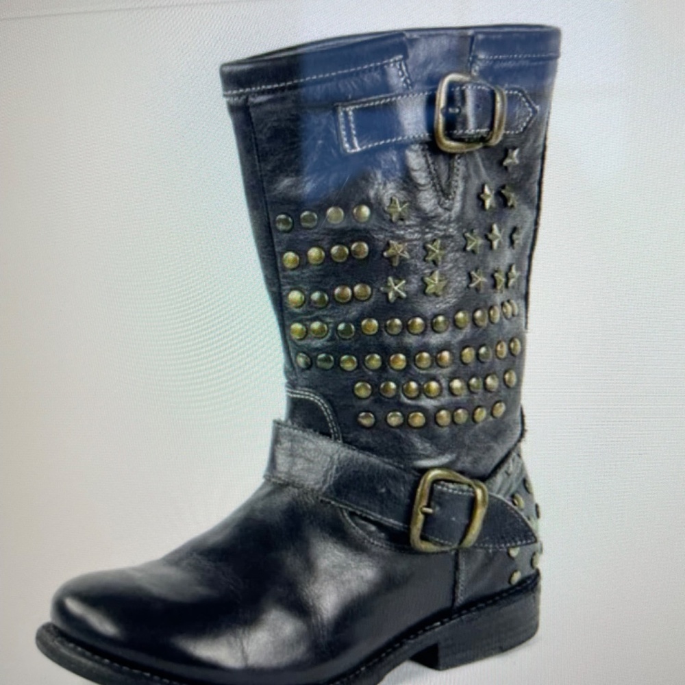 Bed|Stü Cobbler Series Leather Whacky Stud Distressed Engineer Boot